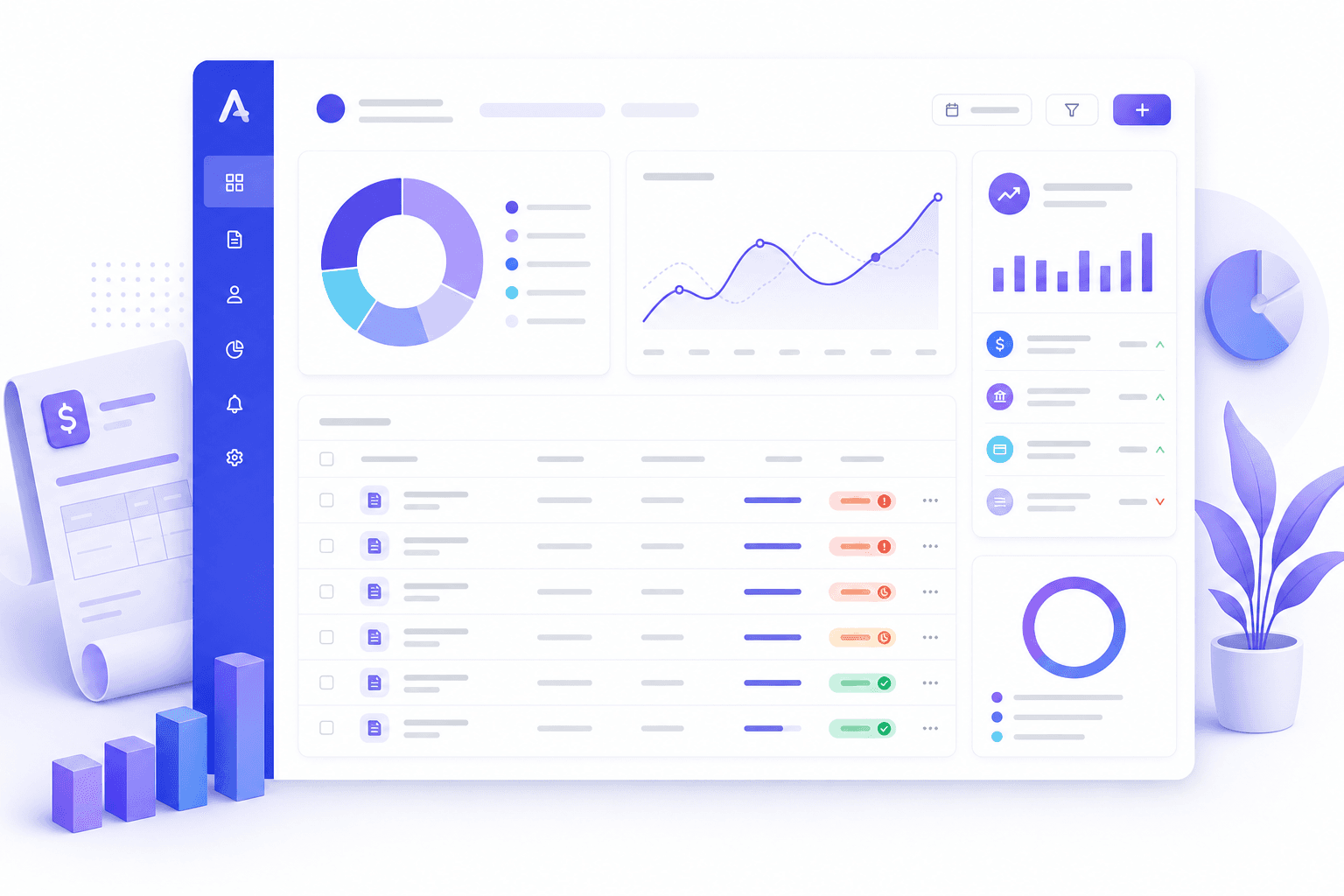 Arrexia-style overdue invoice dashboard with aging buckets, outstanding balances, and collections metrics